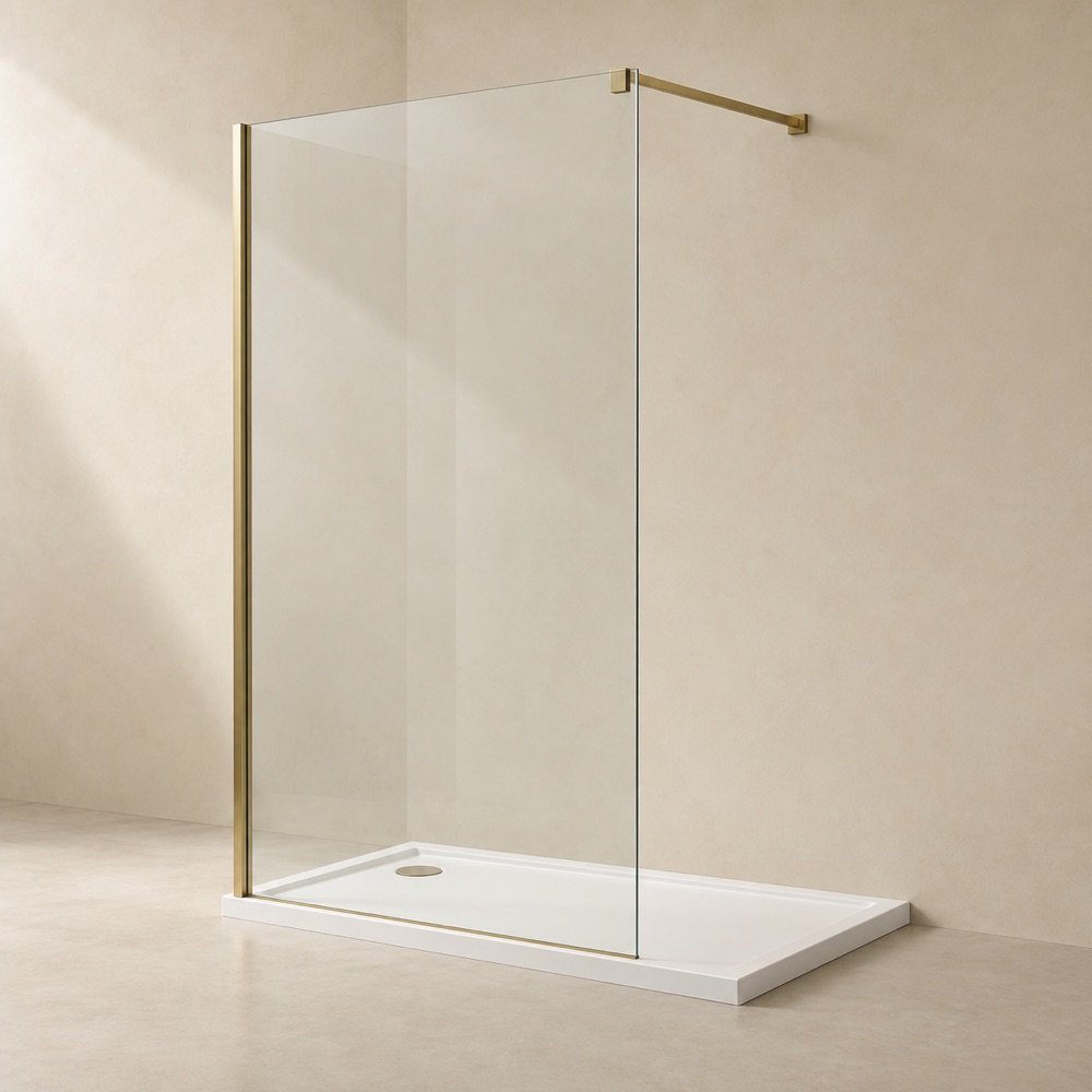 Frame walk-in screen & tray, 900 mm screen
